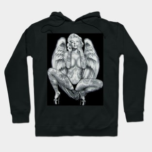 Marilyn Monroe as a Tattooed Angel Print Hoodie